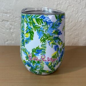 Lilly Pulitzer Leafy Green and Blue Tumbler 12oz